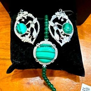 Set of large earrings stainless and bracelet